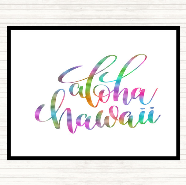 Aloha Hawaii Rainbow Quote Placemat