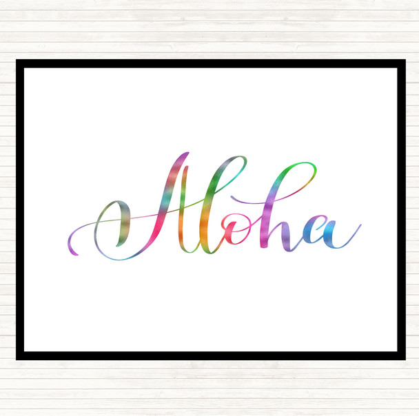 Aloha Rainbow Quote Placemat