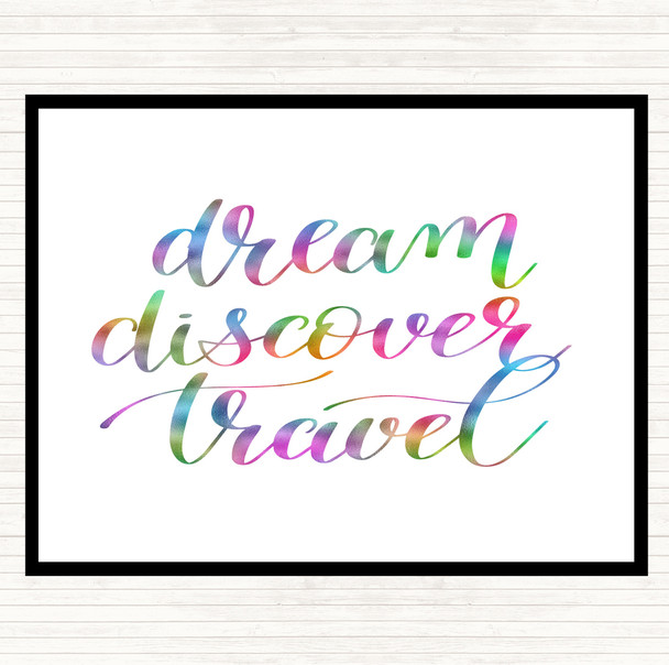 Dream Discover Travel Rainbow Quote Placemat