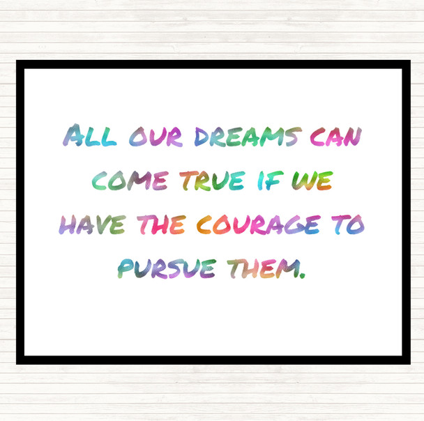 Dreams Can Come True Rainbow Quote Placemat