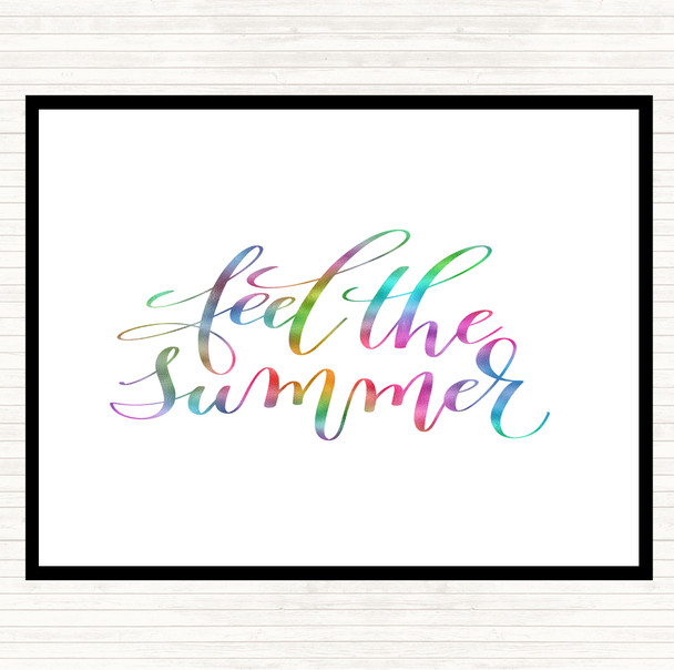 Feel The Summer Rainbow Quote Placemat