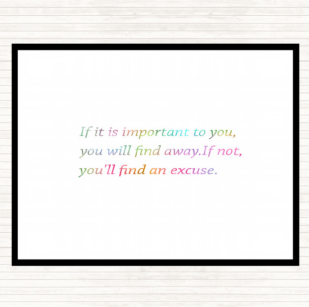 Find A Way Rainbow Quote Placemat
