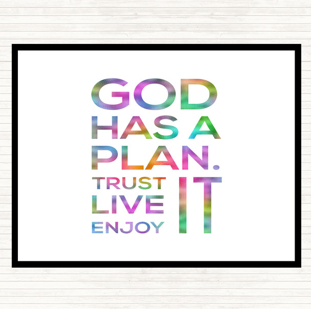 God Has A Plan Rainbow Quote Placemat