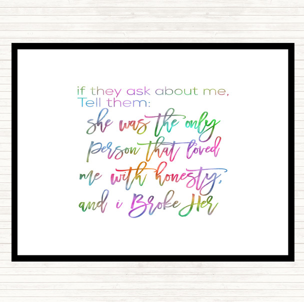 Ask About Me Rainbow Quote Placemat