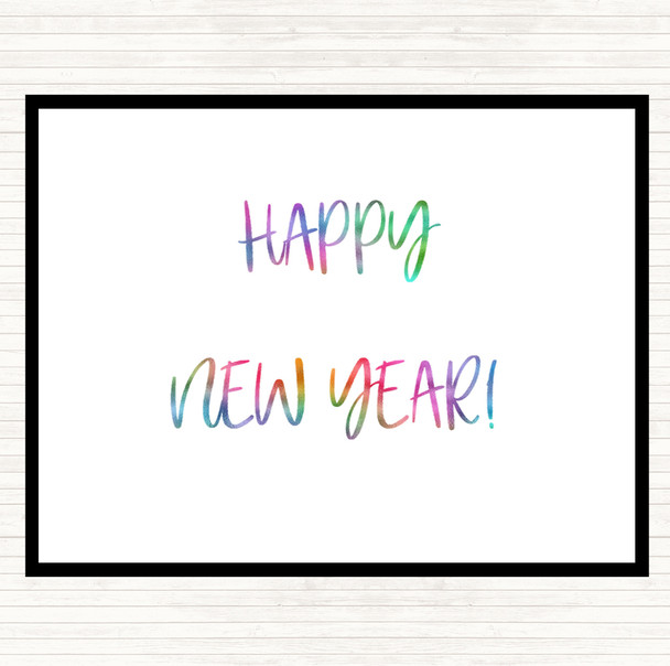 Happy New Year Rainbow Quote Placemat