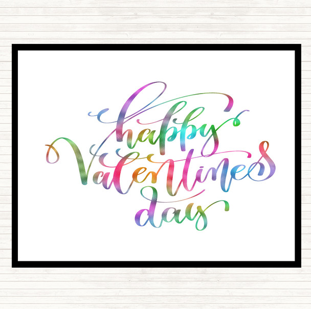 Happy Valentines Rainbow Quote Placemat