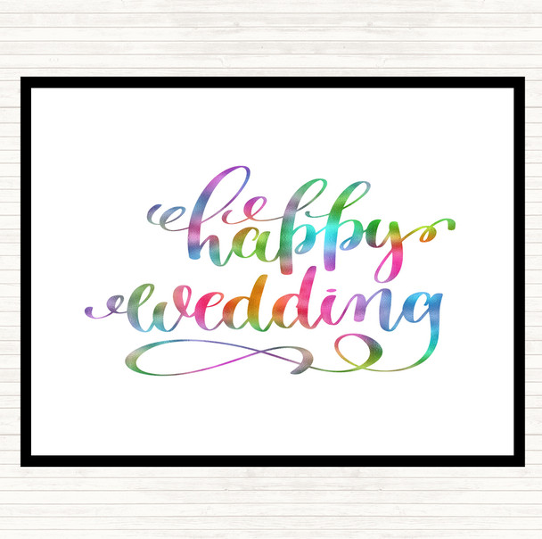 Happy Wedding Rainbow Quote Placemat