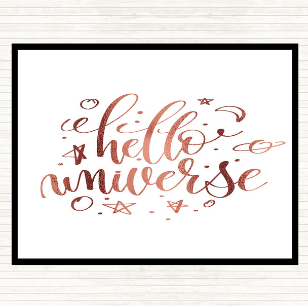 Rose Gold Hello Universe Quote Placemat