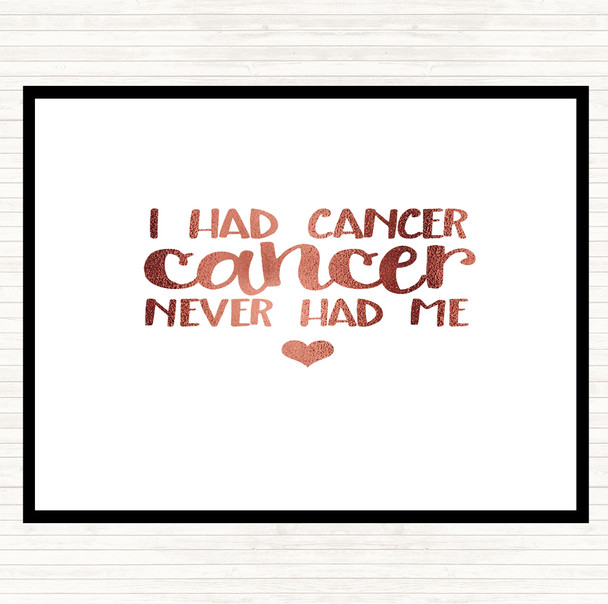 Rose Gold I Had Cancer Cancer Never Had Me Quote Placemat