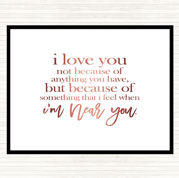 Rose Gold I Love You Quote Placemat