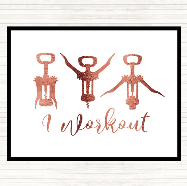 Rose Gold I Workout Quote Placemat