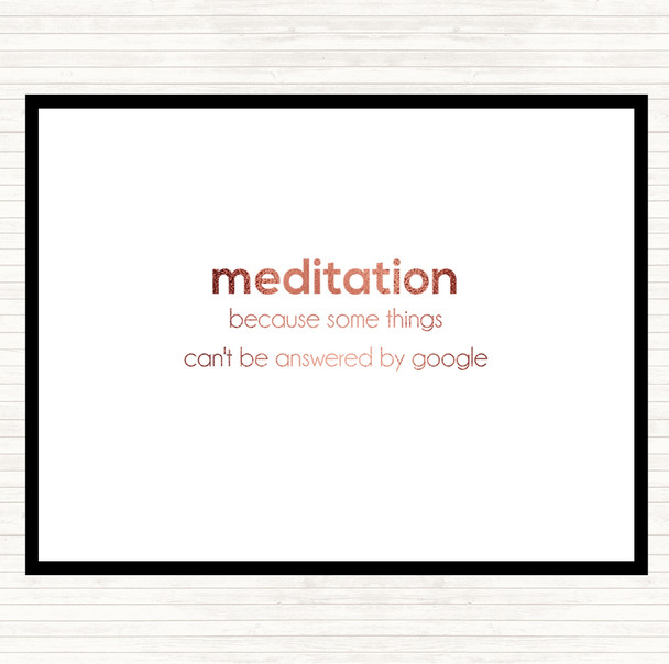 Rose Gold Meditation Quote Placemat