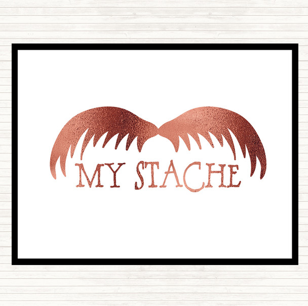 Rose Gold Mustache Word Art Quote Placemat