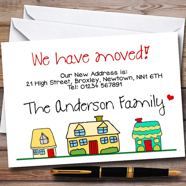 Doodle Houses New Home Change Of Address Moving House Cards