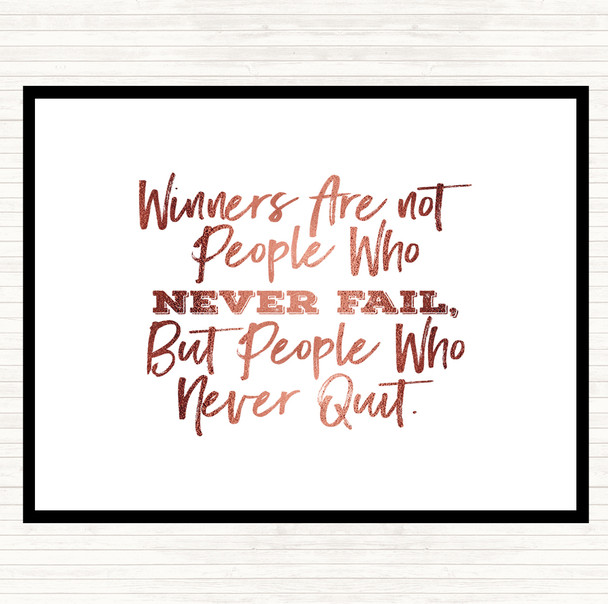 Rose Gold Never Fail Quote Placemat