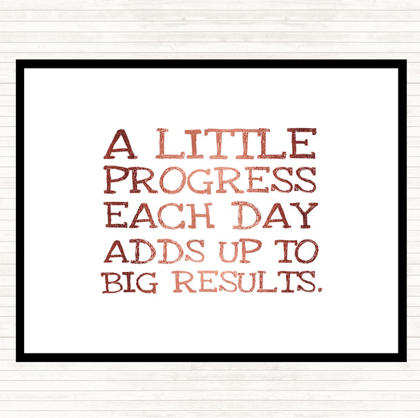 Rose Gold Progress Each Day Quote Placemat