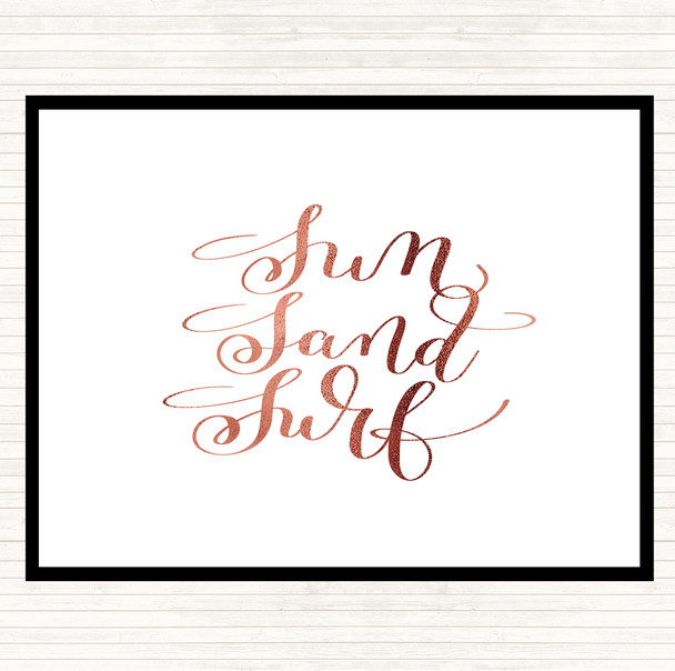 Rose Gold Sand Surf Quote Placemat