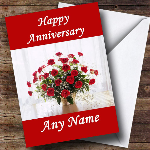 Red Roses Customised Anniversary Card