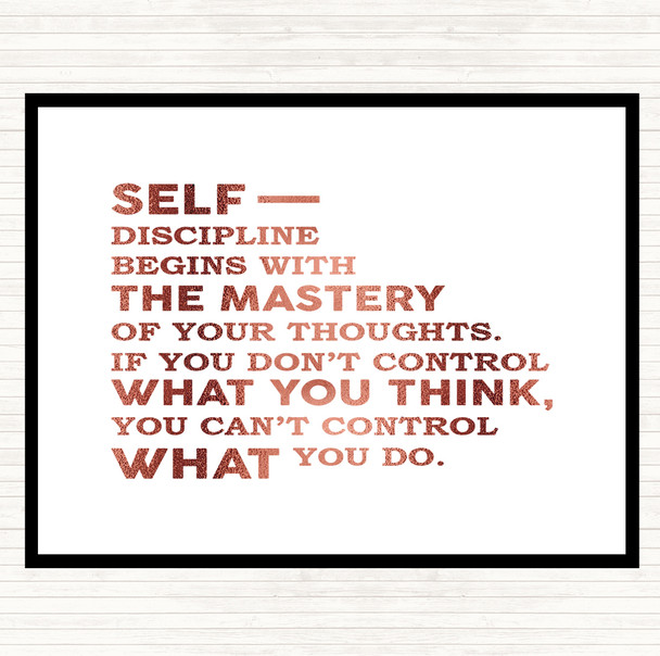Rose Gold Self Discipline Quote Placemat