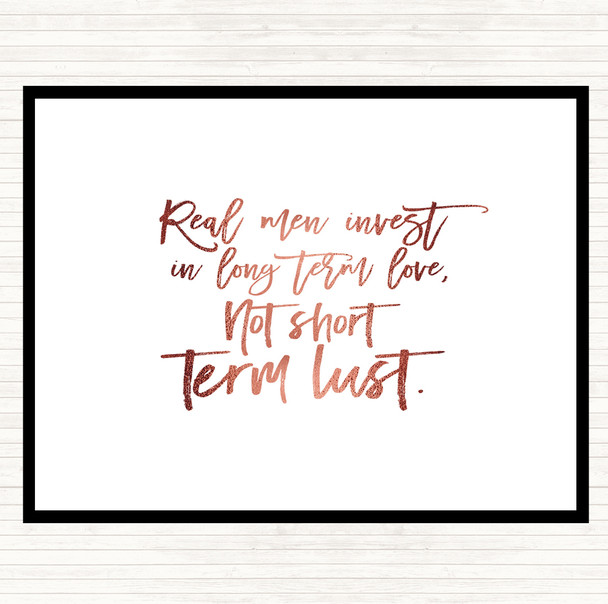 Rose Gold Short Term Lust Quote Placemat