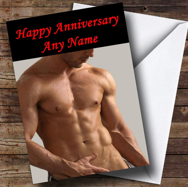 Sexy Mans Body Customised Anniversary Card