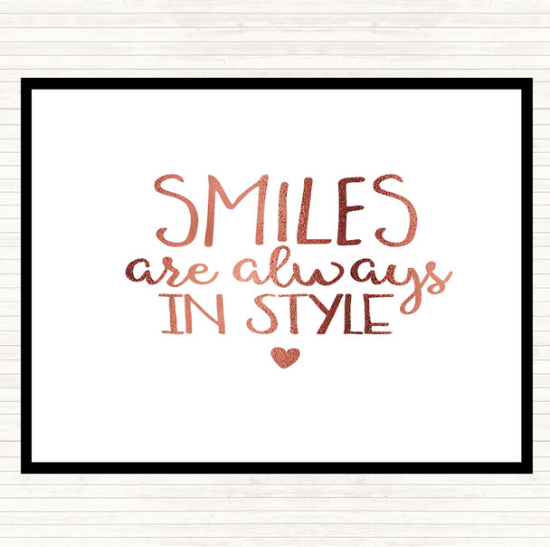 Rose Gold Smiles Are Always In Style Quote Placemat