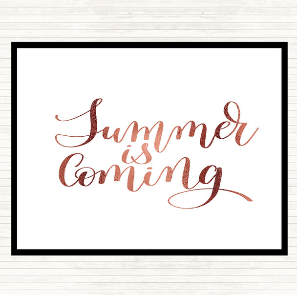 Rose Gold Summer Is Coming Quote Placemat