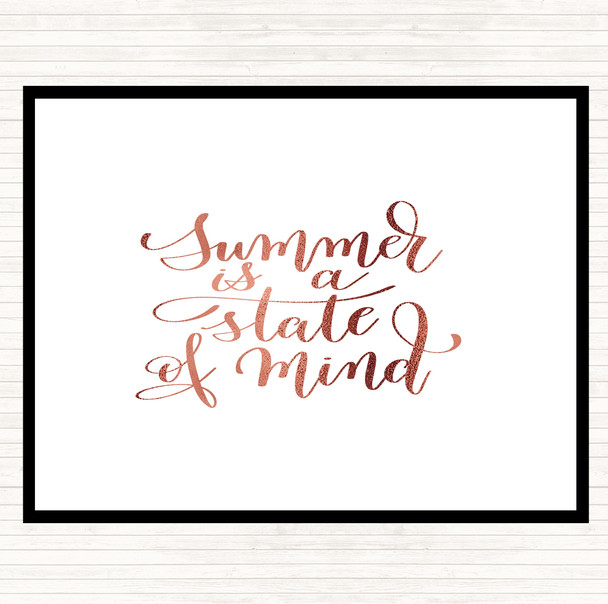 Rose Gold Summer State Of Mind Quote Placemat