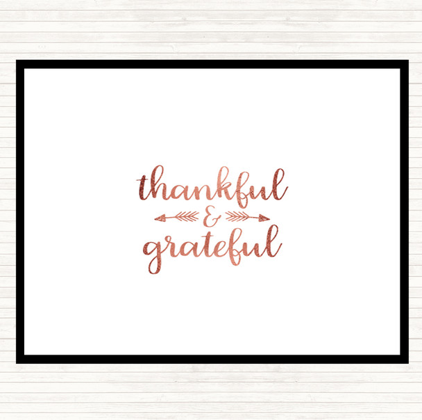 Rose Gold Thankful Quote Placemat