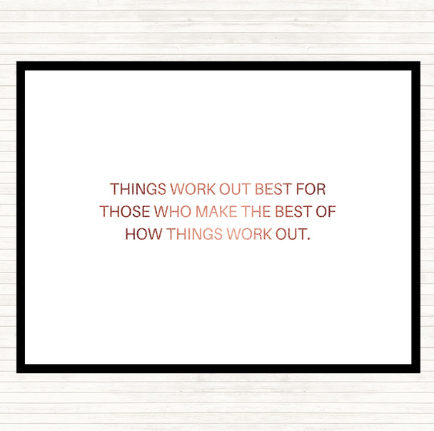 Rose Gold Things Work Out Quote Placemat