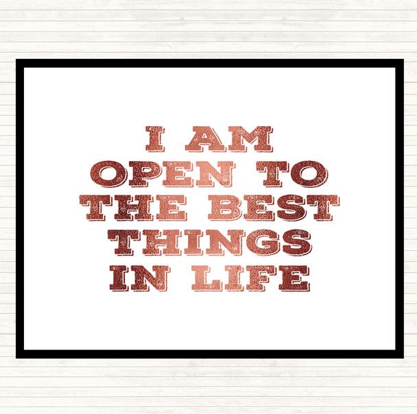 Rose Gold Best Things In Life Quote Placemat