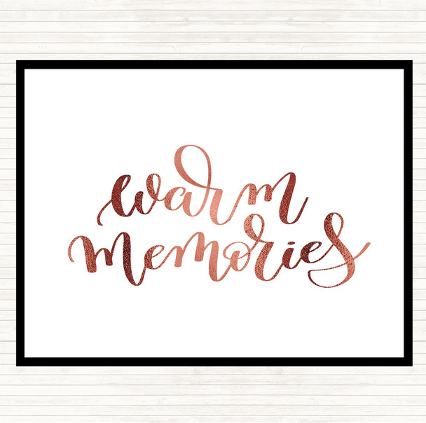 Rose Gold Warm Memories Swirl Quote Placemat