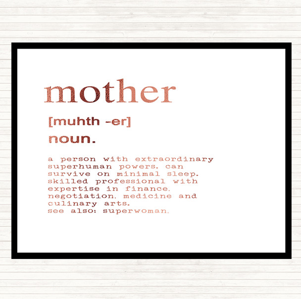 Rose Gold Word Definition Mother Quote Placemat