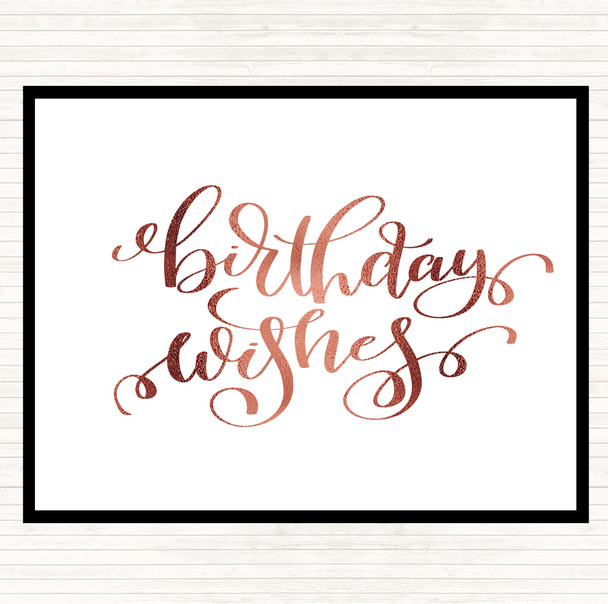 Rose Gold Birthday Wishes Quote Placemat