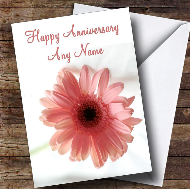 Stunning Pink Flower Customised Anniversary Card