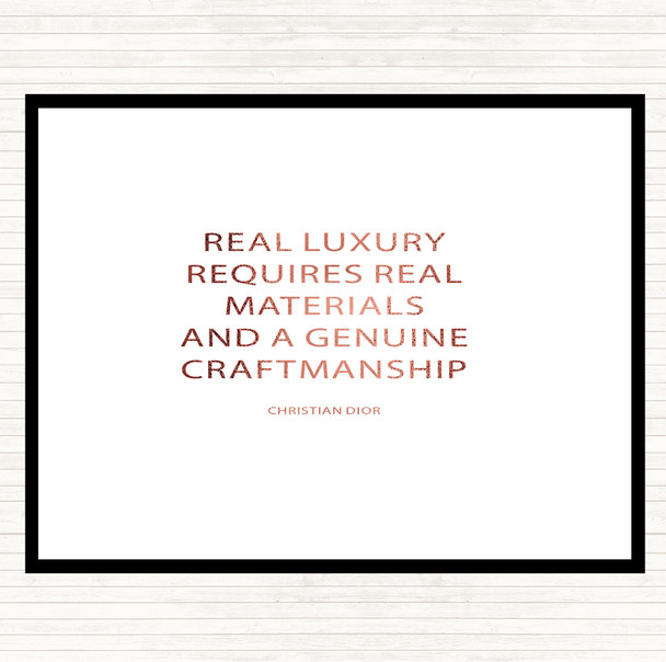 Rose Gold Christian Dior Real Luxury Quote Placemat