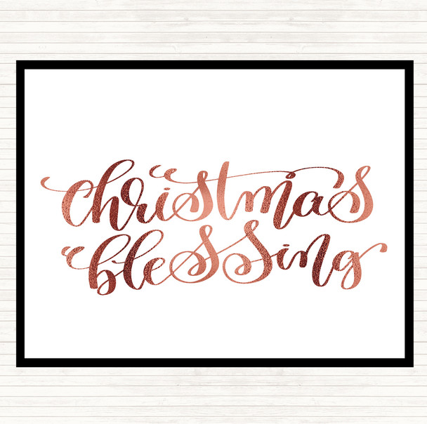 Rose Gold Christmas Blessing Quote Placemat