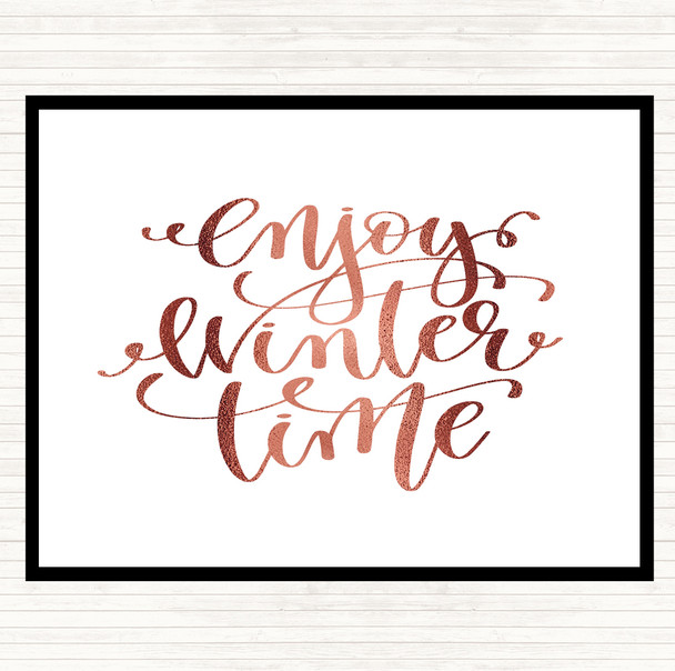 Rose Gold Christmas Enjoy Winter Quote Placemat