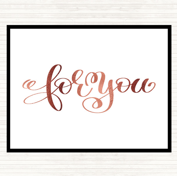 Rose Gold Christmas For You Quote Placemat