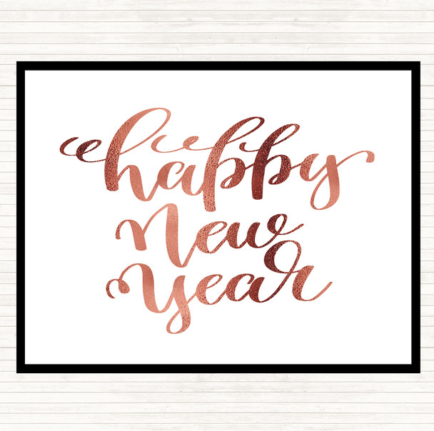 Rose Gold Christmas Happy New Year Quote Placemat