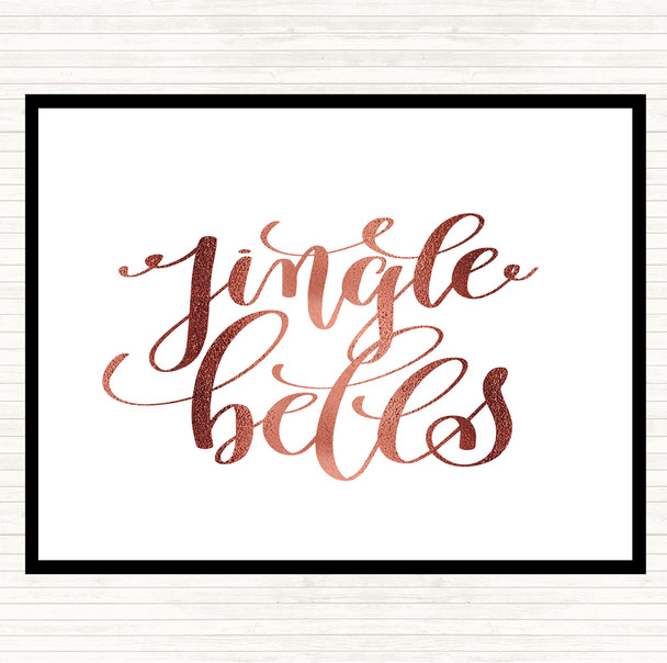 Rose Gold Christmas Jingle Bells Quote Placemat