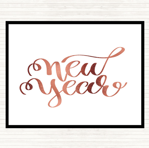 Rose Gold Christmas New Year Quote Placemat