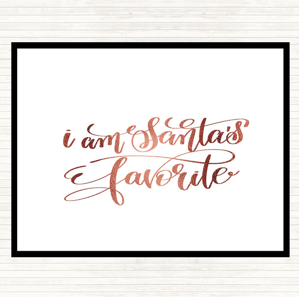 Rose Gold Christmas Santa's Favourite Quote Placemat