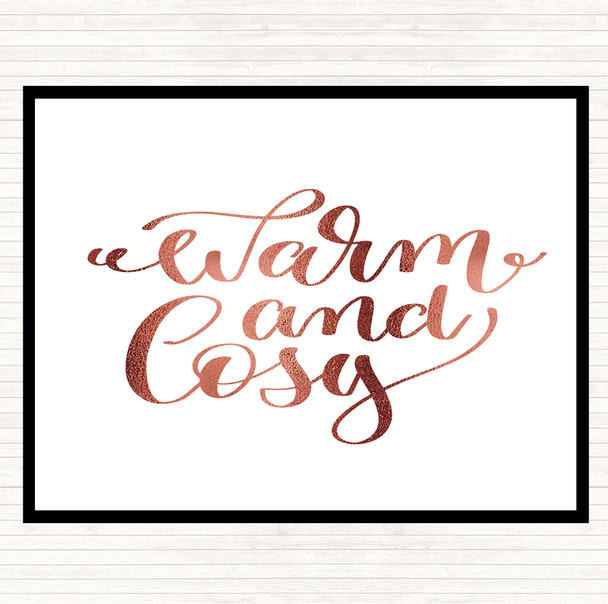 Rose Gold Christmas Warm And Cosy Quote Placemat