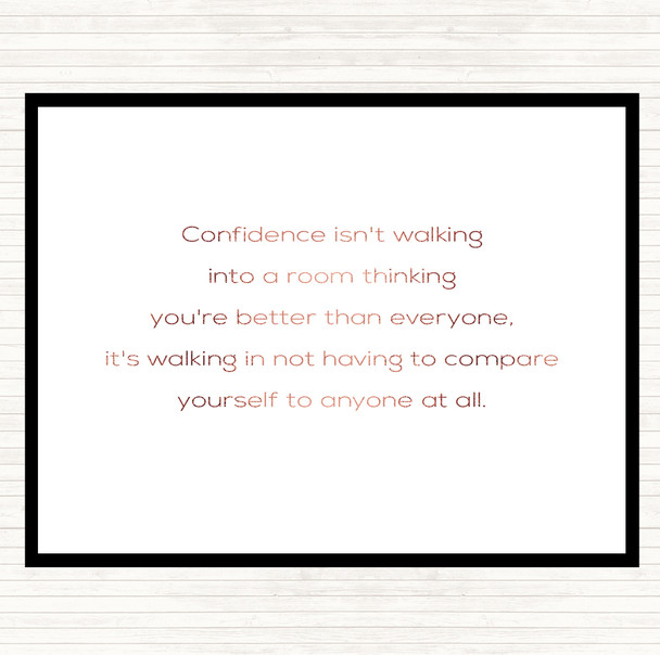 Rose Gold Confidence Quote Placemat