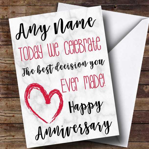 Best Decision You Ever Made Funny Anniversary Customised Card