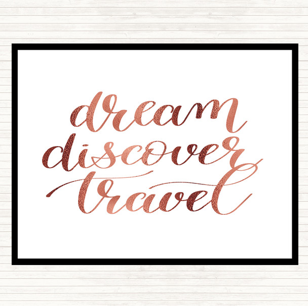 Rose Gold Dream Discover Travel Quote Placemat