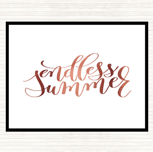 Rose Gold Endless Summer Quote Placemat