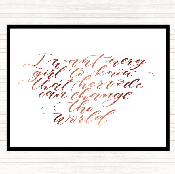 Rose Gold Every Girl Quote Placemat