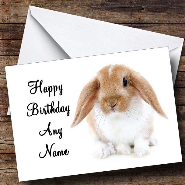 Cute Bunny Rabbit Customised Birthday Card